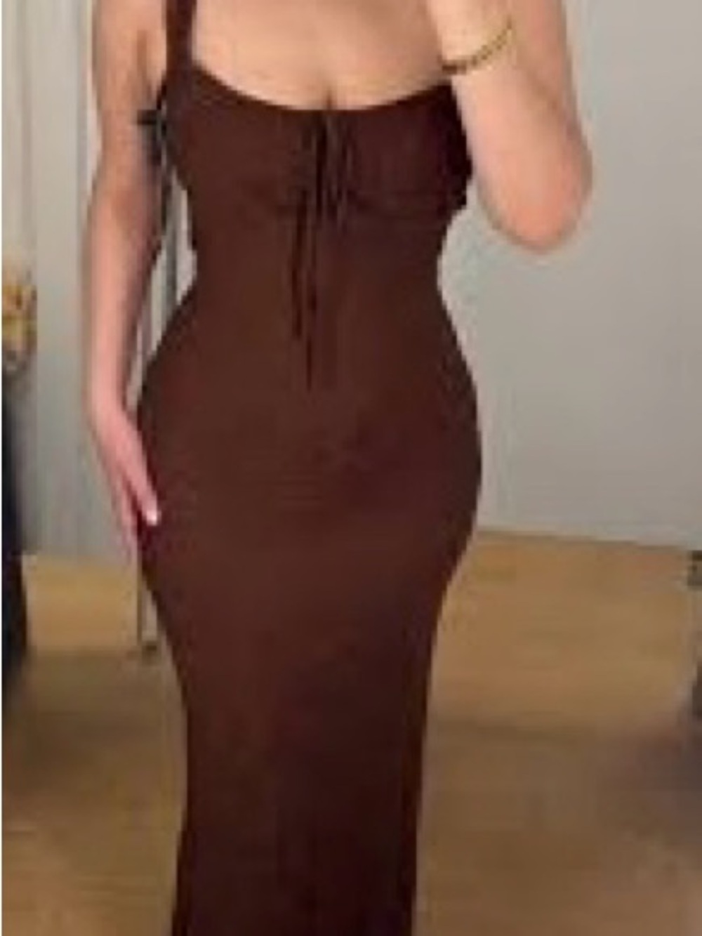 See You Monday Brown Sleeveless Bodycon Maxi Dress